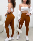 Calça Legging Yasmim Fusô Caramelo 128317