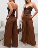 Calça Pantalona Joice Marrom 127062