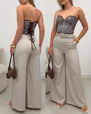 Calça Pantalona Joice Bege 127063